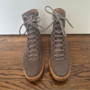 Coclico Dooby Boots Taupe Grey Suede Lace Up Hiking Weather Resistant Sz 36